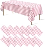 Vista 41 de Paquete de 16 manteles de plástico blanco para mesas rectangulares, manteles decorativos desechables blancos de alta calidad para fiestas, manteles