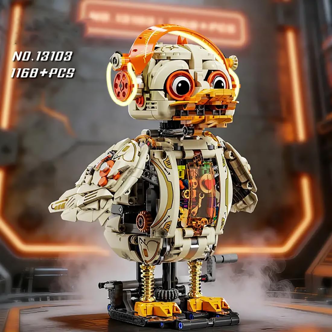 Technik Mechanische Ente Bausteine, 1000+ Teile Steampunk Roboter Ente Modellbausatz, Klemmbausteine MOC Bausatz Bauspielzeug, Kompatibel mit Großen Marken