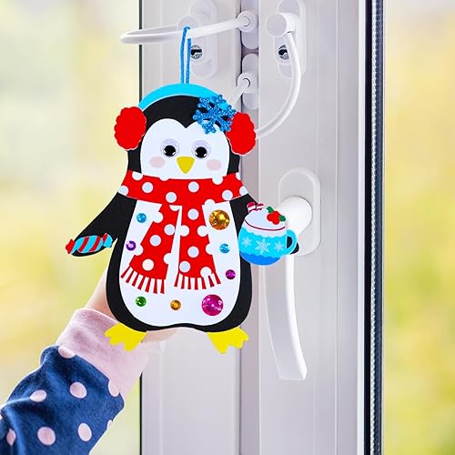 Miniatura 7 de Winlyn 24 juegos de manualidades de Navidad, manualidades de invierno, adornos de Navidad, decoraciones de arte, juegos de espuma, Papá Noel, reno,