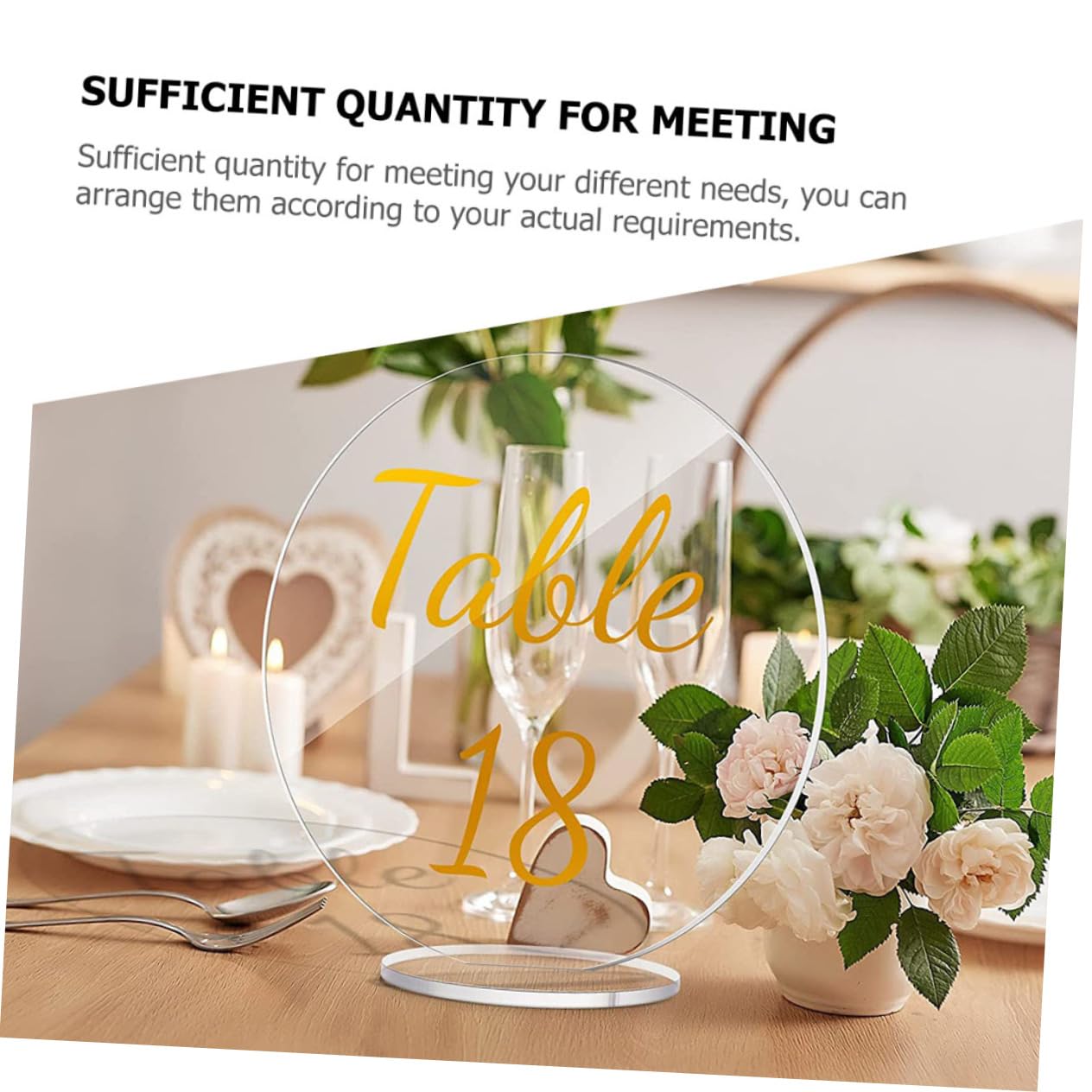 GLEAVI 3 Sätze Runde Transparent Tischkarten Hochzeitsplatzkarten Mit Basis Für Veranstaltungen Für Hochzeiten Partys Und Besondere Anlässe 5 Stück * 3