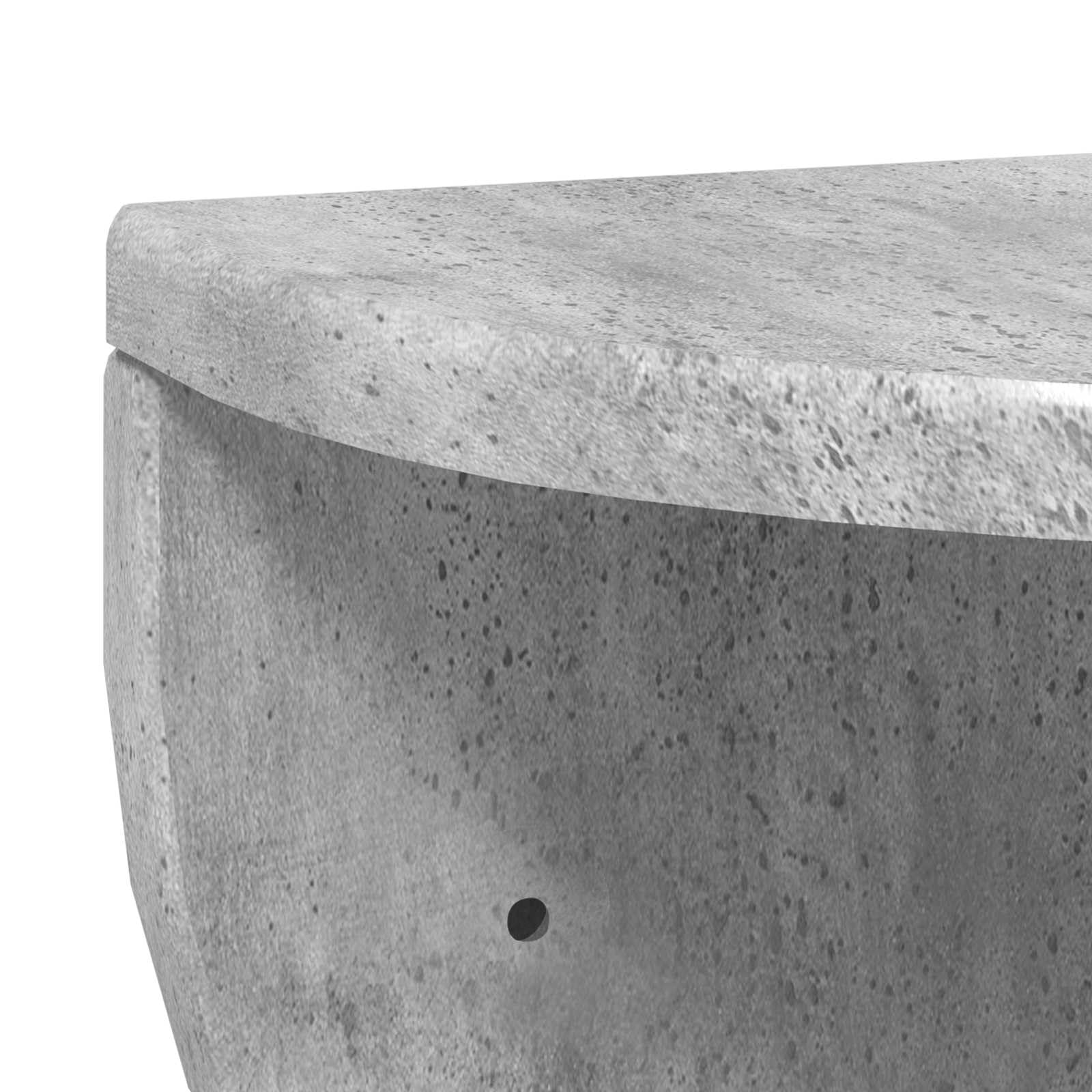 Beton szary zestaw półek ściennych, 2 sztuki, 38 x 19 x 19 cm, materiał drewnopochodny, do salonu, sypialni, biura, uniwersalny