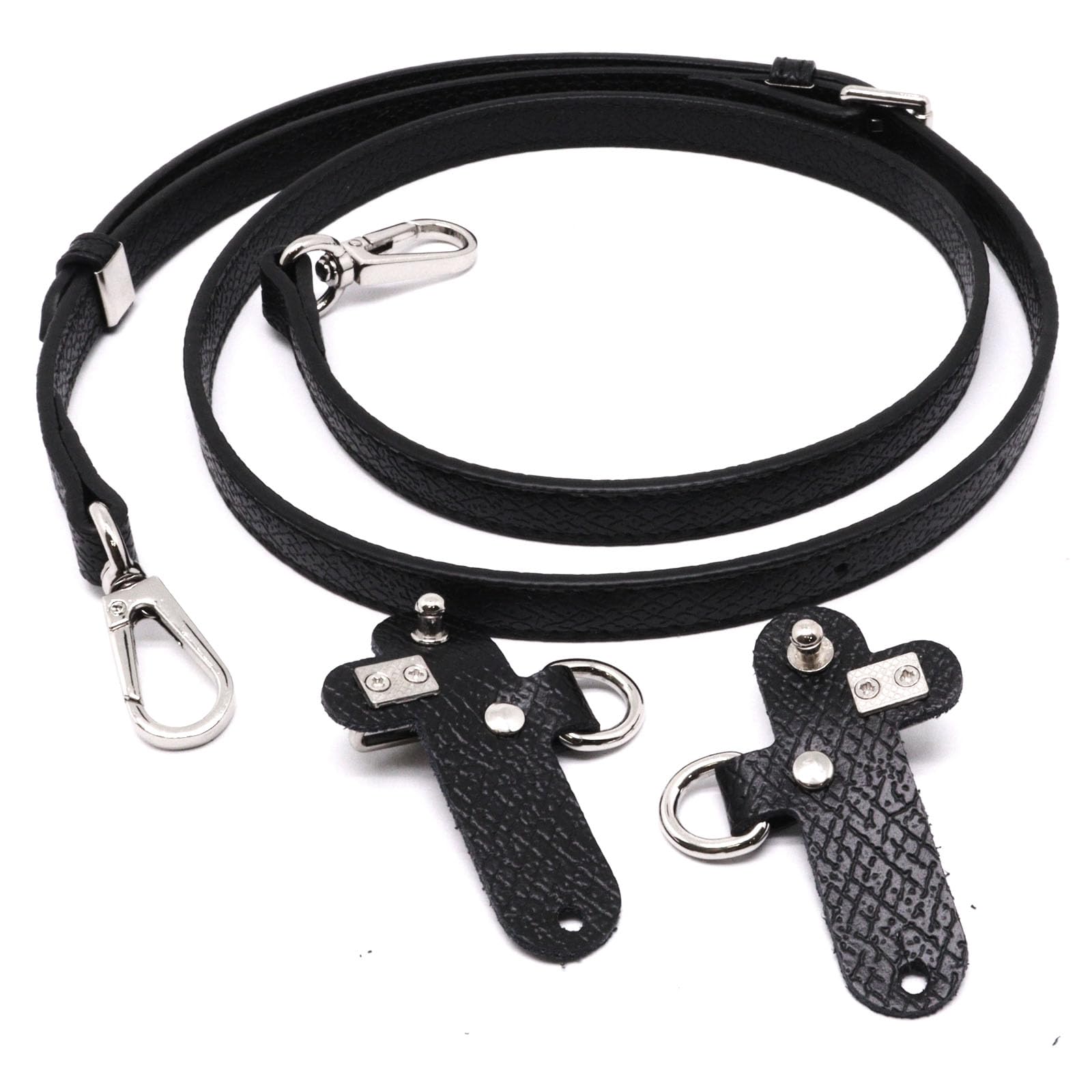 Photo 1 of YuGtcen Leather Purse Strap - Adjustable Crossbody Bag Strap (Black)