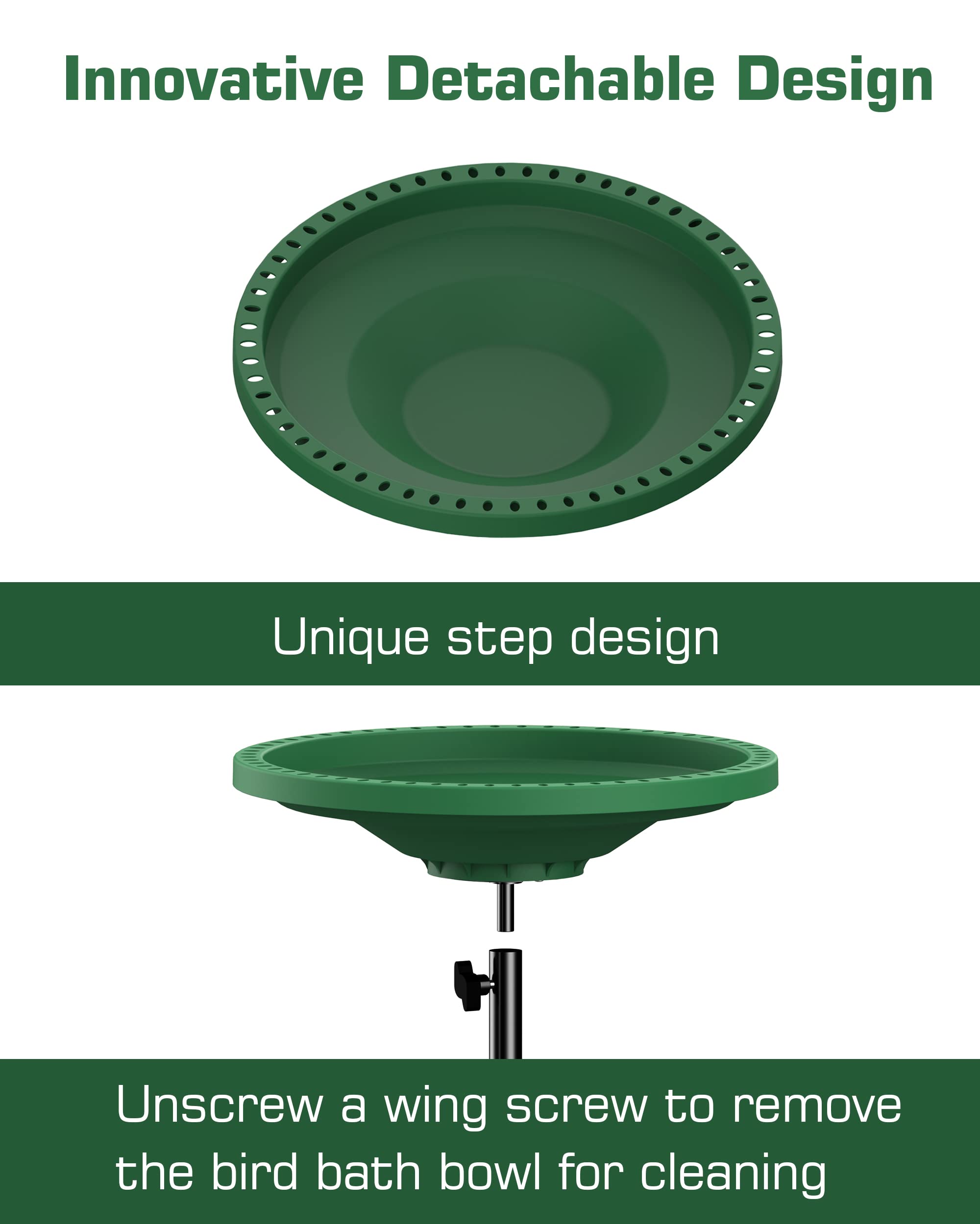 Baños para pájaros para exteriores, baños desmontables para el jardín, baños independientes para pájaros para exteriores, resistente, cuenco de baño para pájaros, spa y comedero para pájaros con