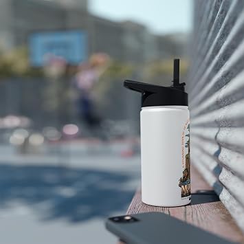 Stainless Steel Water Bottle with Standard Lid - Frosty Cold and Soothingly Hot - Available in 12oz Size