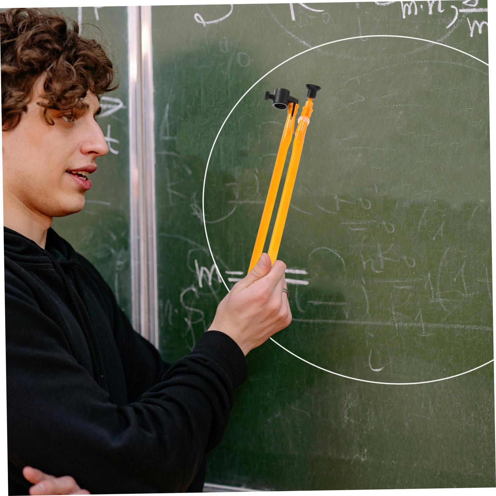 Housoutil 10 Pièces Grand Compas Plastique Réglable pour Tableau Outil Tracer Géométrique Aide à Enseignement Mathématique Démonstration et Dessin Couleur Aléatoire