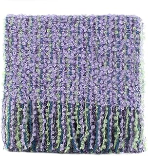 Mucros Weavers Irish Wool Mohair Viscose Scarf Purple with Green and Blue