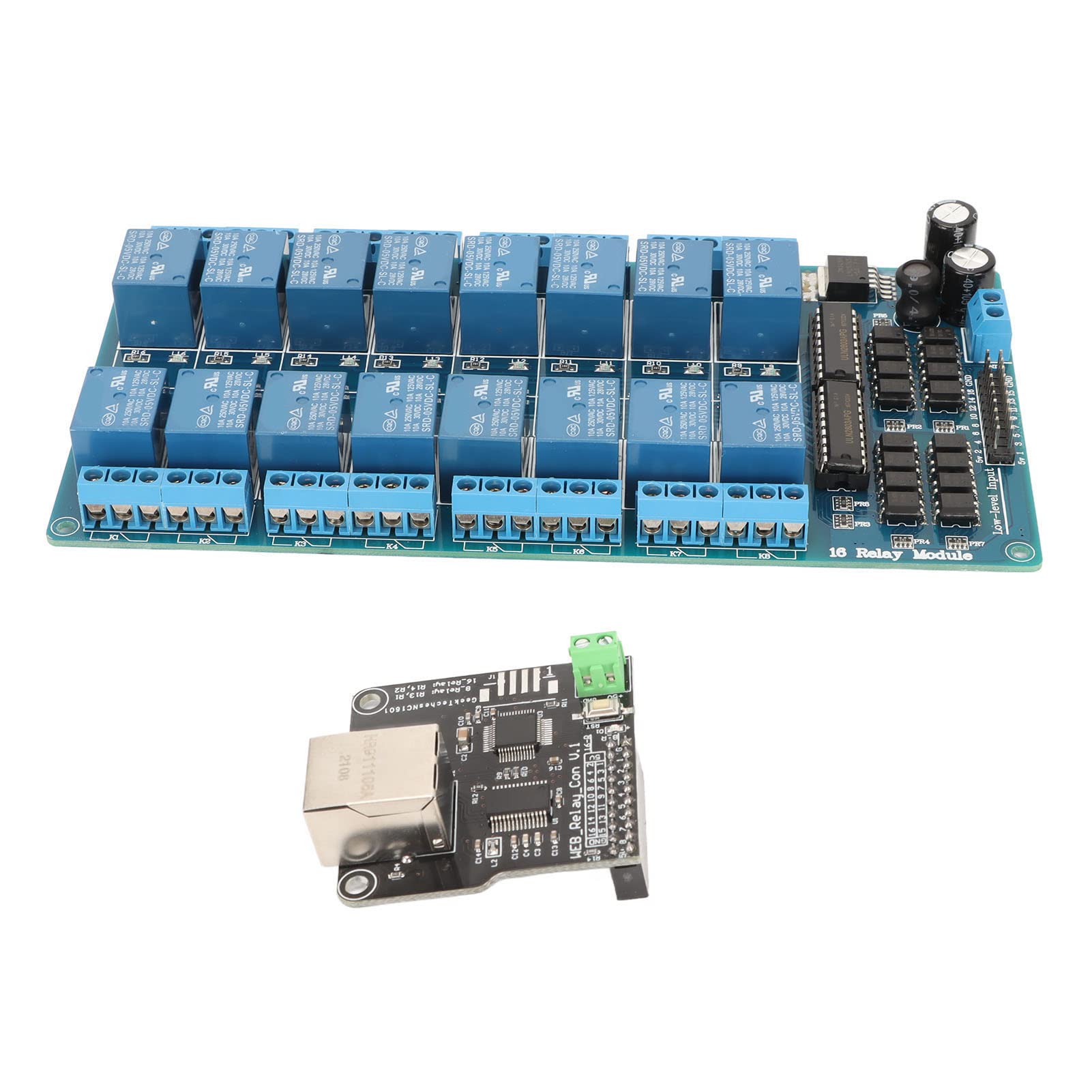 Ejoyous 5V 16 Kanałowy Moduł Przekaźnikowy, Kontroler RJ45 Ethernet