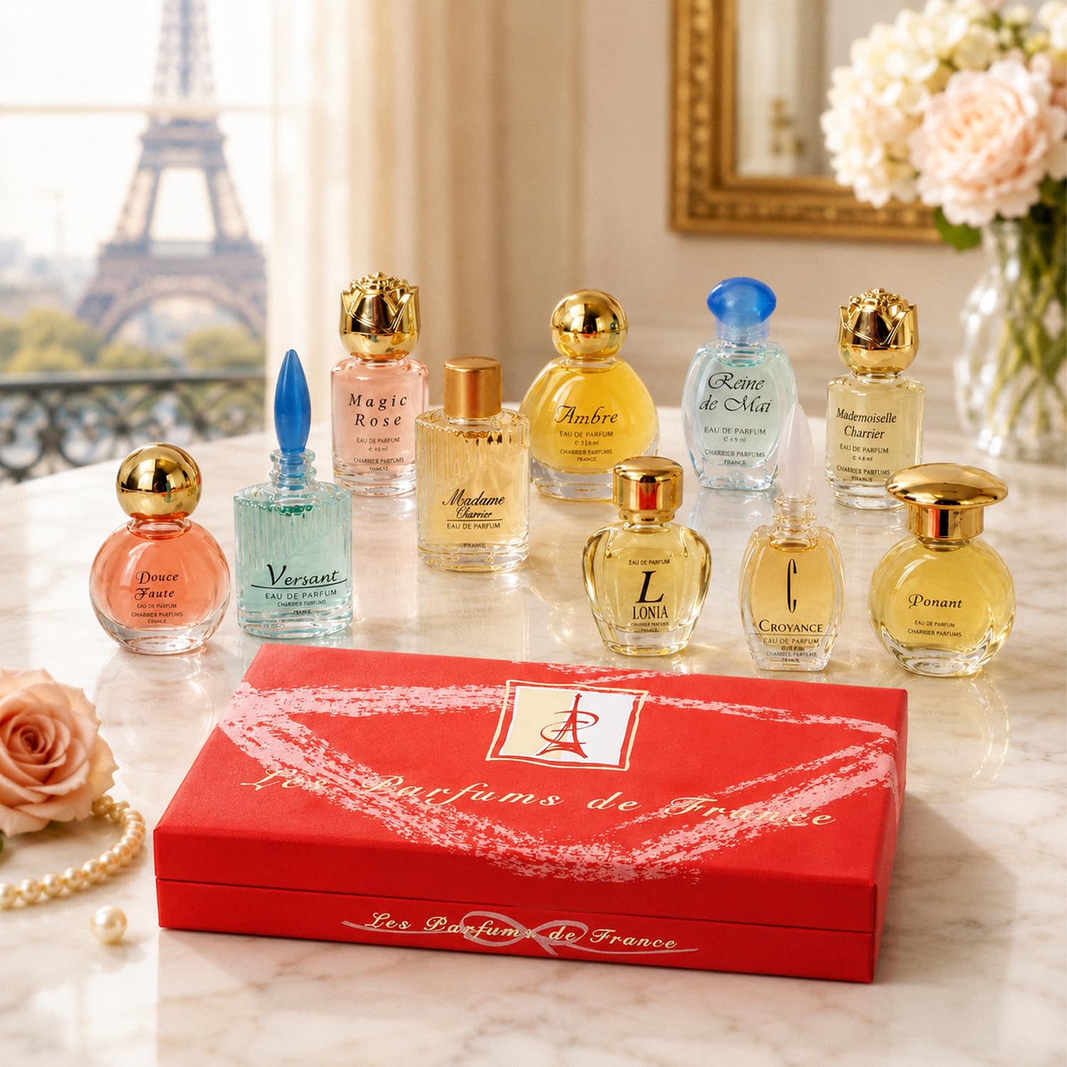 Charrier Parfums - Cofanetto di lusso Top Ten con 10 Eau de Parfum in miniatura 52,7 ml
