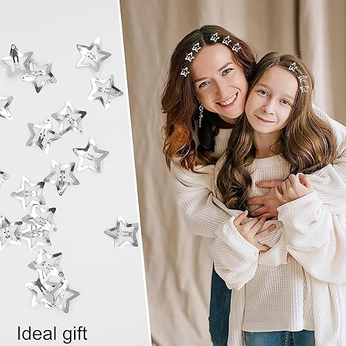 Miniatura 2 de 20 piezas de accesorios para el cabello de 1.2 pulgadas para mujeres y niñas, pasadores de estrella plateada, clips de estilo Y2K para festivales y