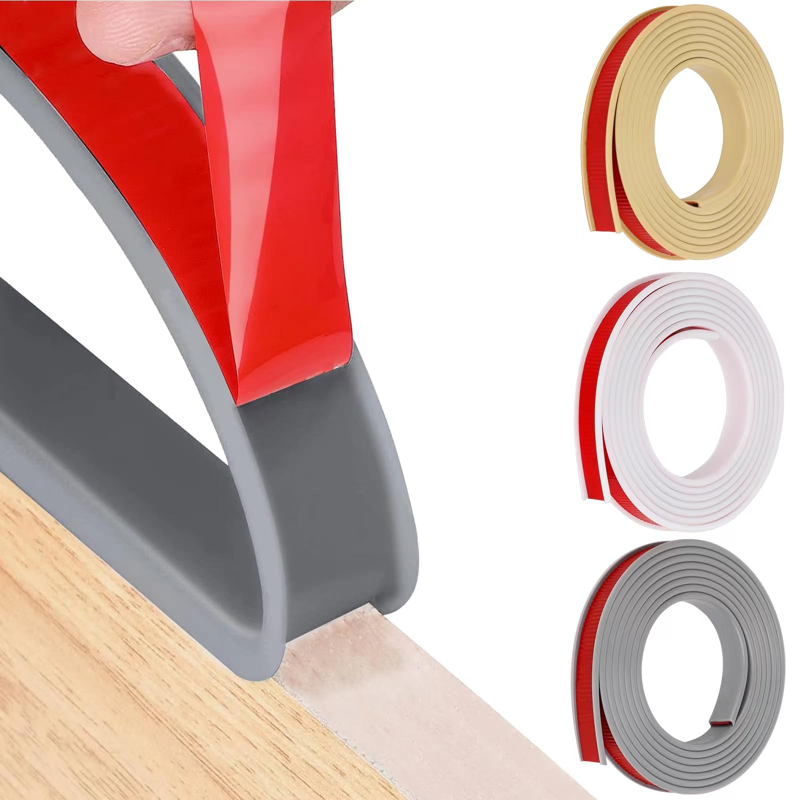 16.4ft U-Shape Edge Banding, HeiPen Self Adhesive Rubber Edge Trim, TPE Flexible Furniture Edge Protector for Wood Veneer Cabinet Repair Furniture Restoration (18mm, Gray, 1)