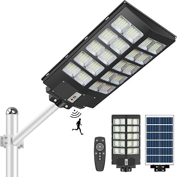 2000W Solar Street Lights Outdoor, 30000LM High Brightness Dusk to Dawn LED Wide Angle Lamp, with Motion Sensor and Remote Control,Waterproof for Parking Lot, Yard, Garden, Patio, Piazza