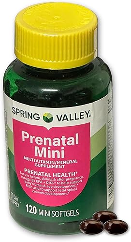 Vitaminas prenatales para mujeres, 120 mini cápsulas blandas multivitamínicasmultiminerales (paquete de 1)