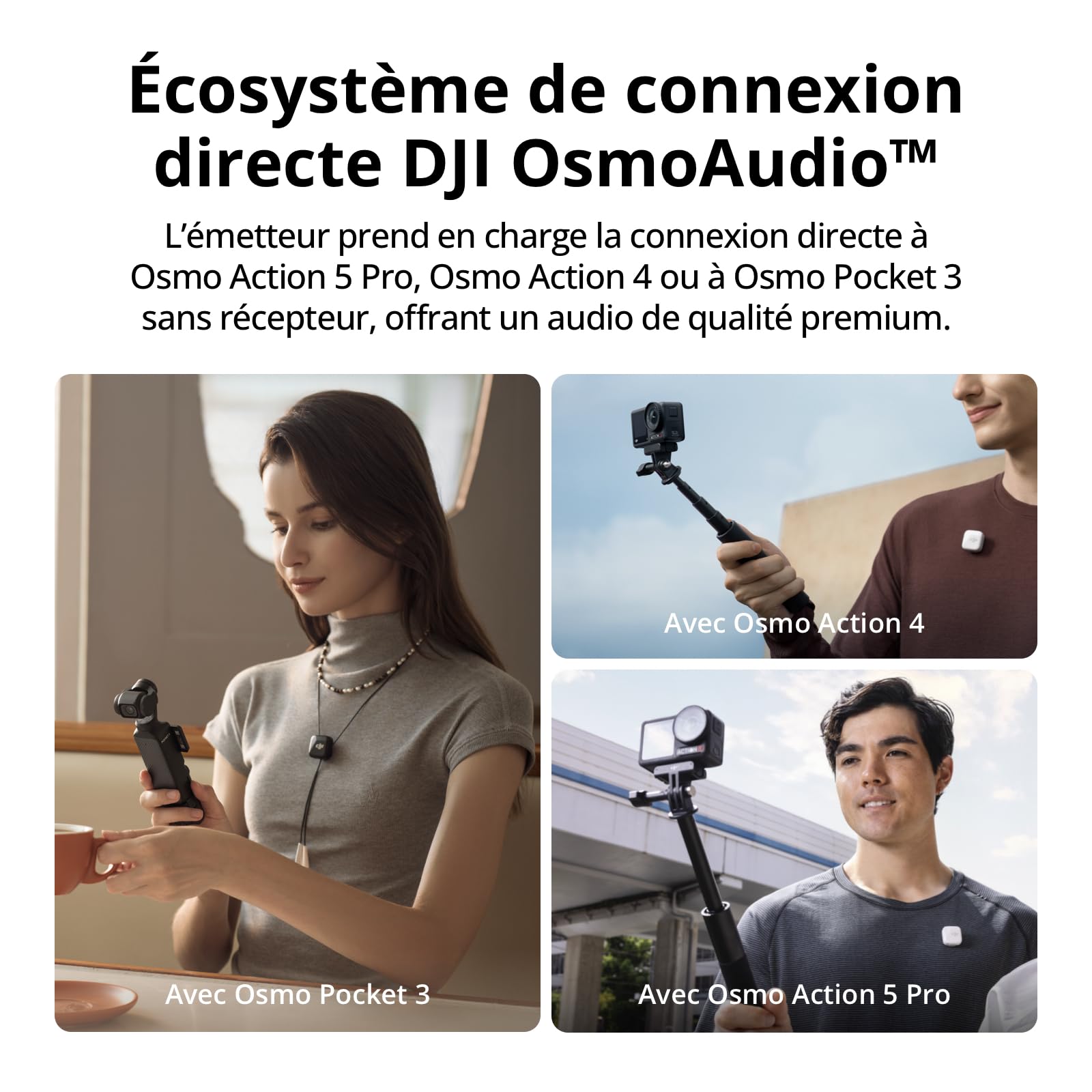 Bundle of DJI Mic Mini (2 TX + 1 RX + Boîtier de Recharge) + Adaptateur pour téléphone Mobile (Lightning), Ultra-léger, Audio de HQ, 48 h d’Utilisation, Microphone sans Fil pour iPhone, vlog