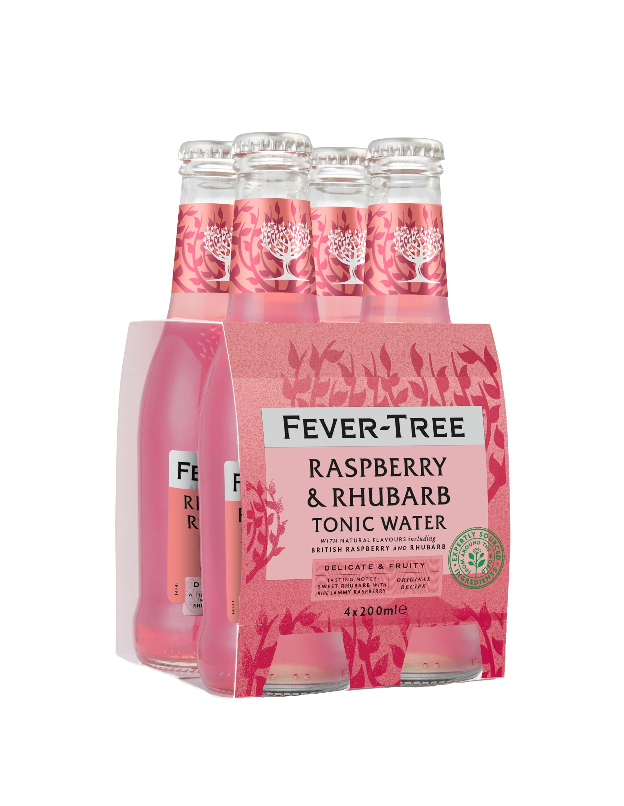 FEVER-TREE - 24 Bouteilles de 200ml - Raspberry et Rhubarb Tonic Water (Framboise-Rhubarbe)