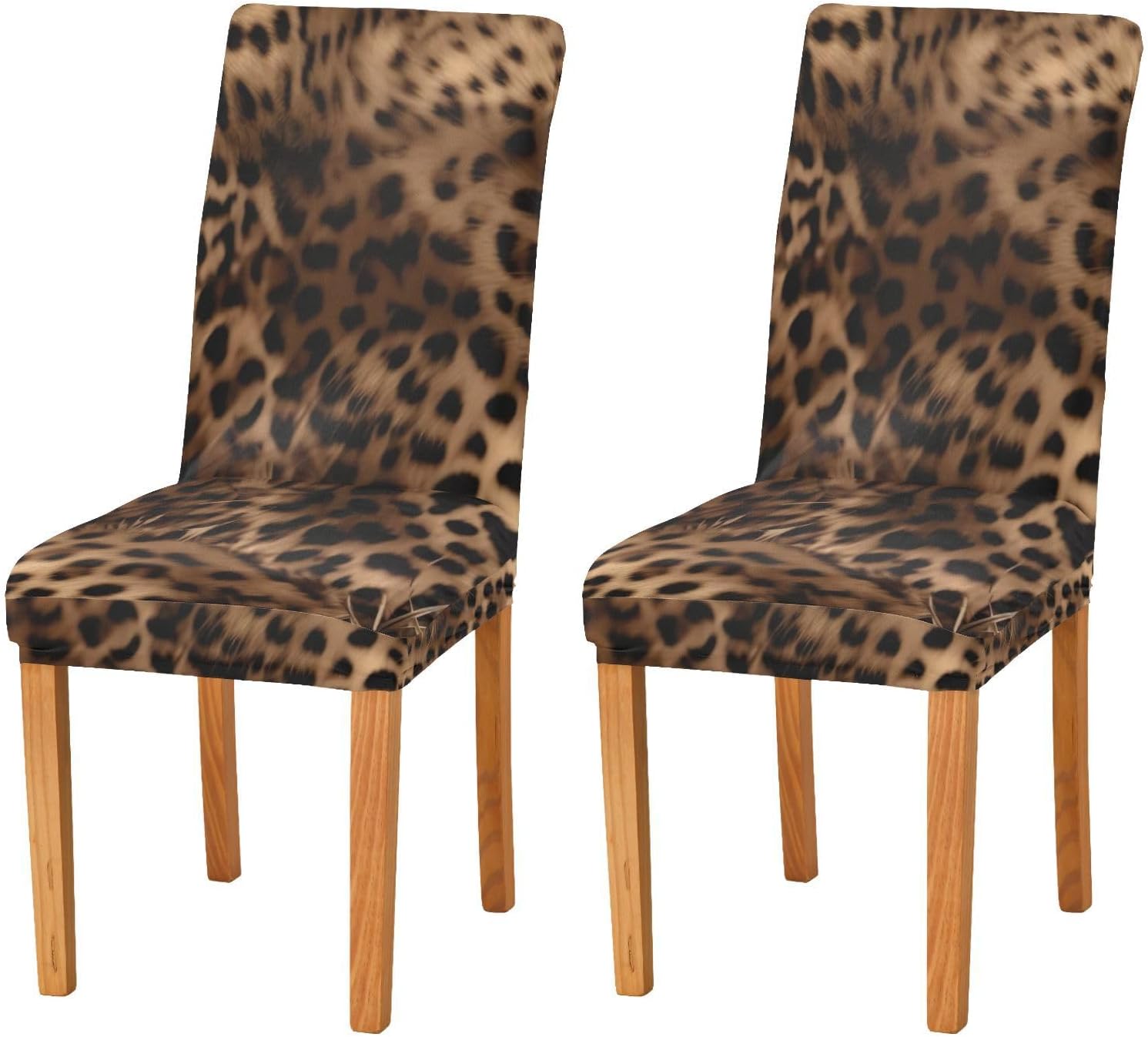 xigua Fashion Leopard Print Chair Covers for Dining Room
