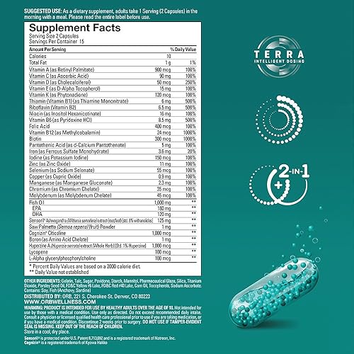 Miniatura 7 de ORB Multivitamina + aceite de pescado para hombre, un aceite de pescado completo + suplemento de pescado  Apoyo a la salud cardíaca, apoyo