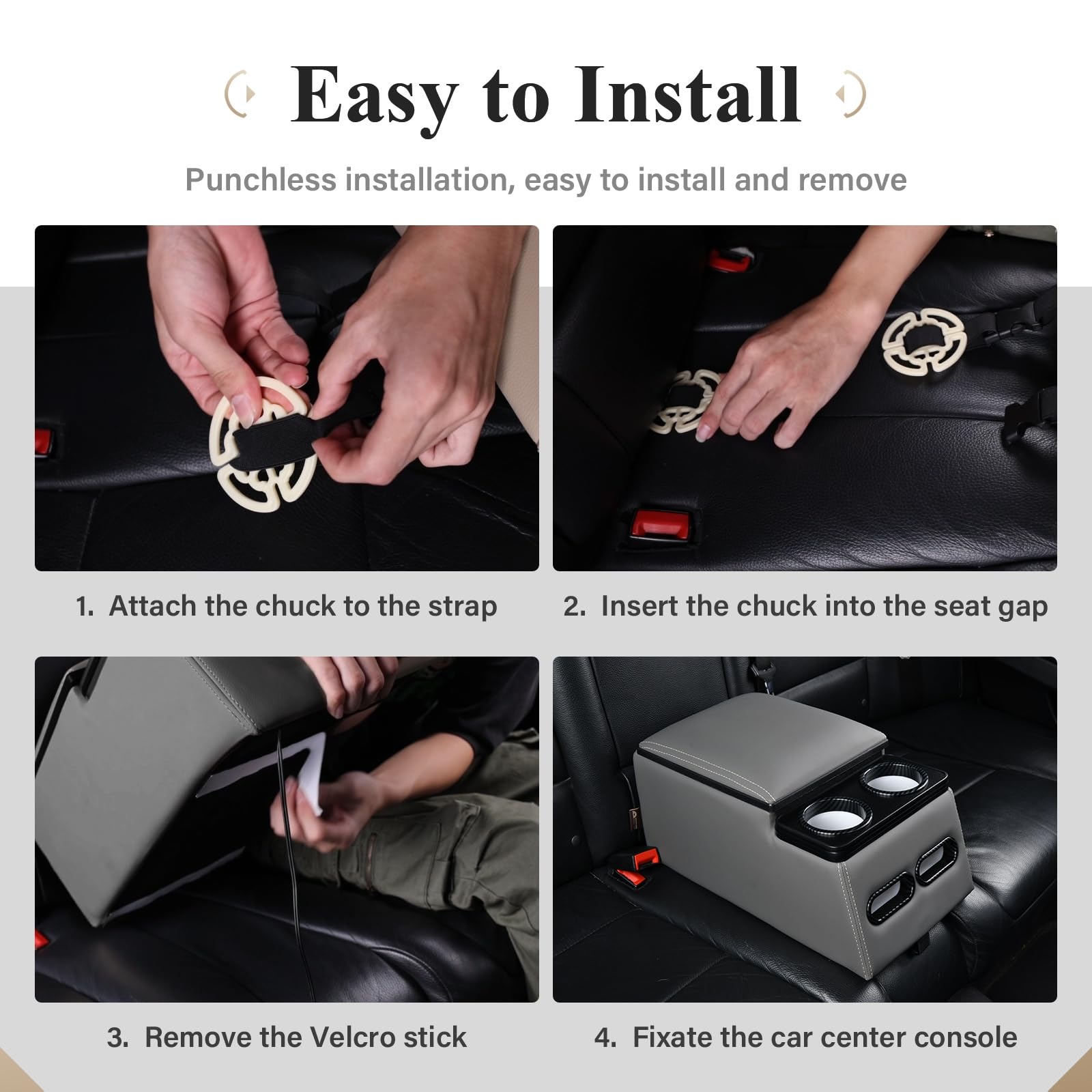 Coverado Auto Mittelkonsole, Universal Mittelkonsole Auto Rückbank, Rücksitz Automobile Organizer mit Cup Halter, Armlehnen Box Universal Fit für die meisten Limousinen SUV Pick-up-Truck