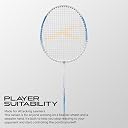 Hundred Carbotek 1000 Badminton Rackets (Pack of 2) | Superlight Head-Heavy Racket for Smash Power | Slim Shaft, Carbon Graphite Shaft & Curve² Frame for Better Sweet Spot (White/Blue) gallery image