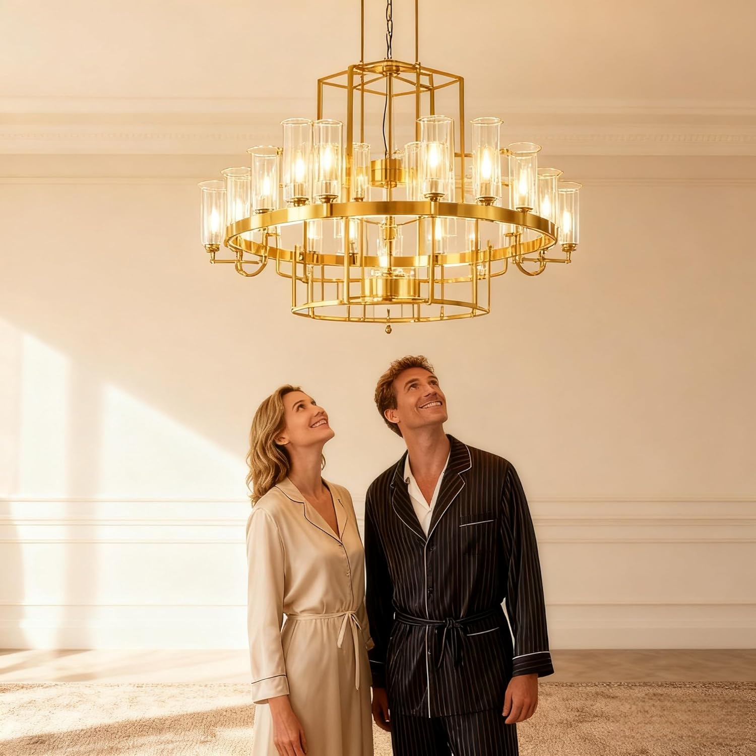 Candelabra LED Light Bulb, 2W Dimmable Chandelier Bulbs, E12 Candle Flame Tip Decorative Fancy Bulb for Pendant Wall Sconce Vanity Ceiling Fan, Clear Glass,CA10 2700K Warm White 200Lm, 48Pack.