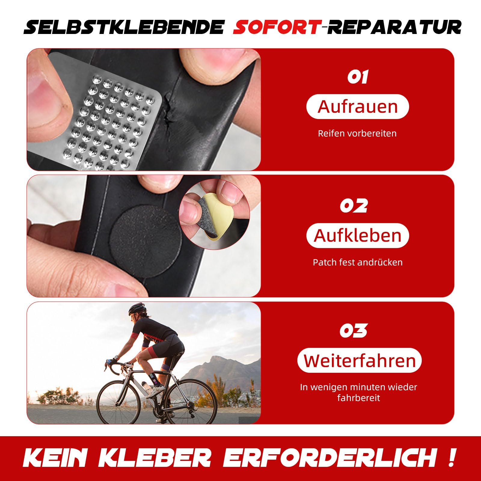 Fahrrad Reparaturset mit Mini Pumpe, Ratschen-Schlüssel, 10 Bits, Reifenflickset & Werkzeugtasche – Fahrrad Notfallset für unterwegs (AV-Ventil mit Presta Adapter) (Schwarz)