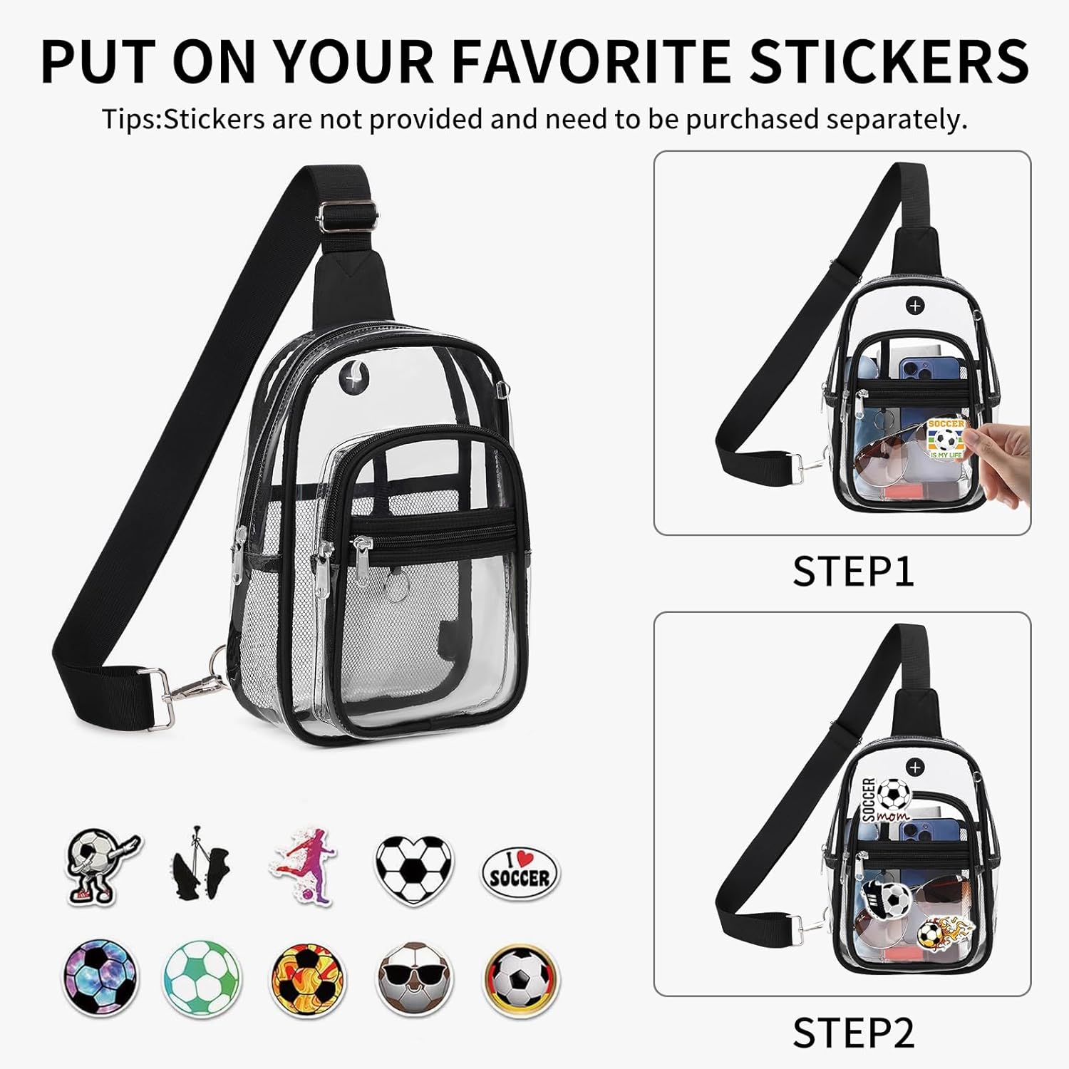 MOONBABY Clear Bag for Stadium Events, Clear Backpack Purse for Women Waterproof TPU Crossbody Fanny Pack | for Stadium Events, Waterproof, TPU - Image 8