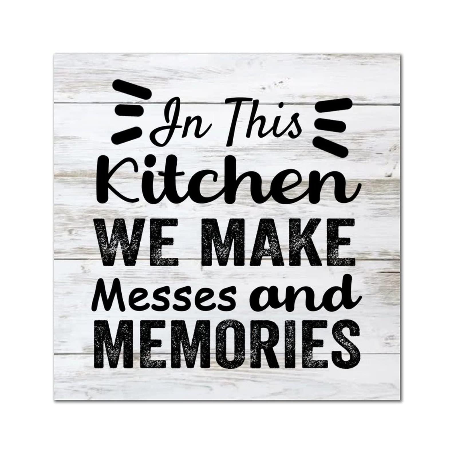 Plaque murale en bois rustique In This Kitchen 30,5 x 30,5 cm pour maison