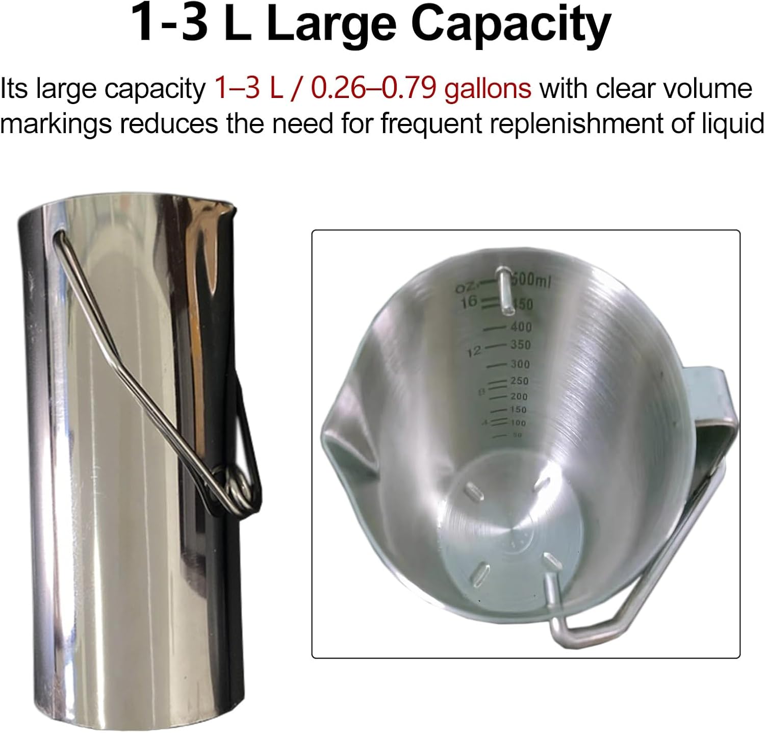 ERRULAN Water Sampler Dipper Kit with Markings, 304 Stainless Steel Well Bucket for Deep Wells, Thickened Waters Analysis Sampling Bucket(2L/0.5gal)