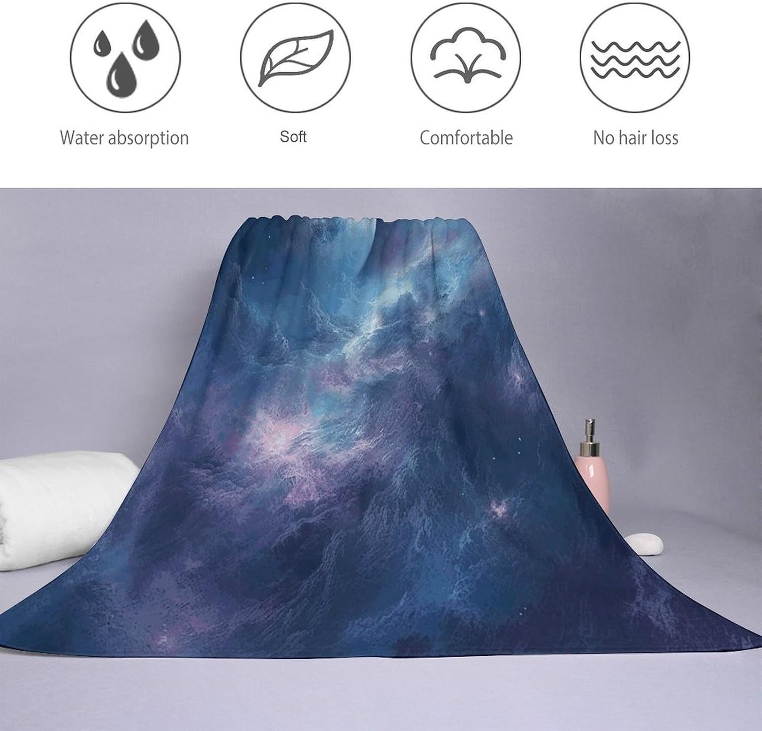 Nebula and Moon Towel Vacation Accessories Essentials Soft Lighterweight，Bath Towel for Adults Women Men，Bath Towels Gift for All Occasions, Machine Washable.