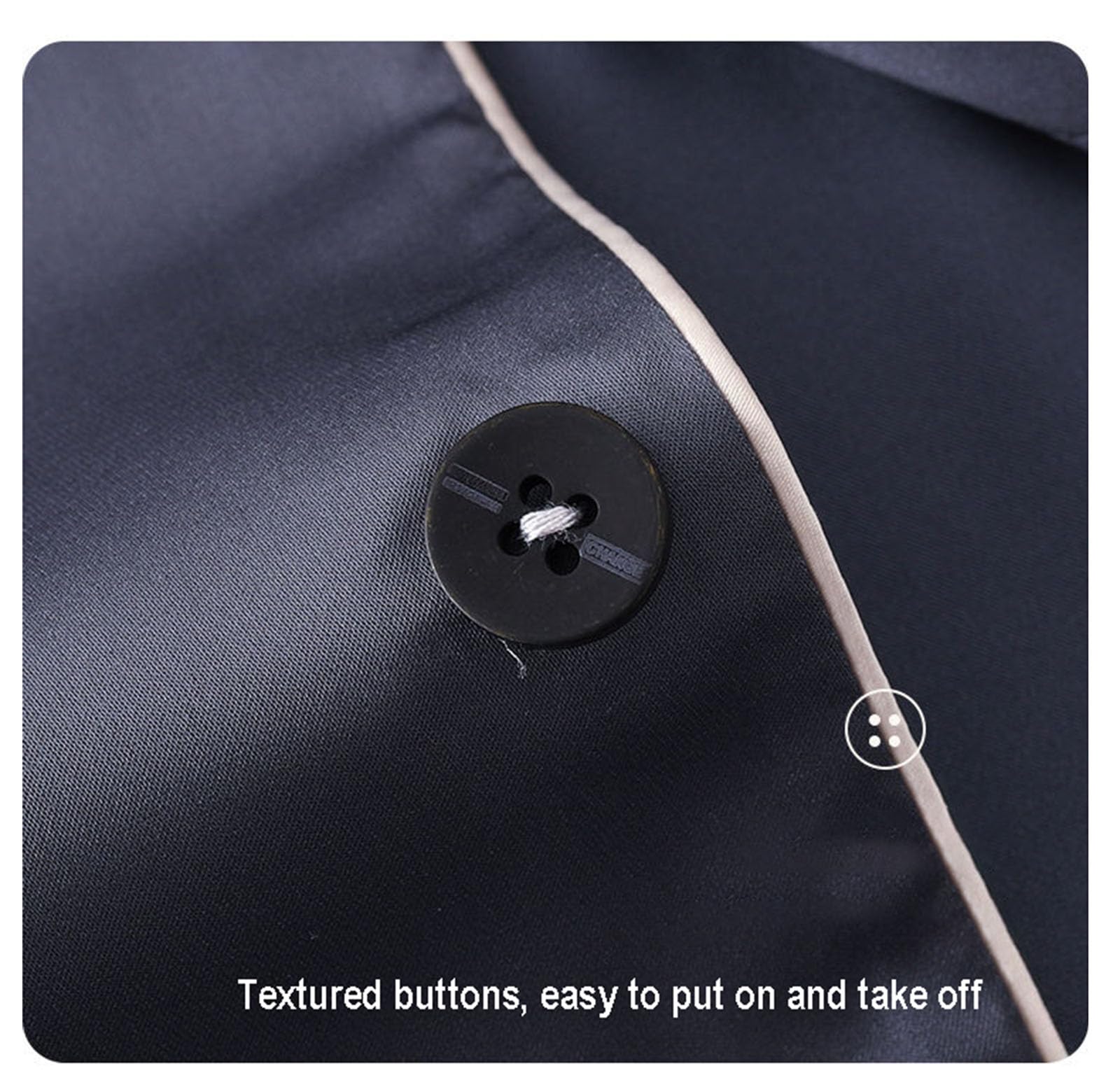 3-Pcs Pijamas de satén para Hombre Set de Verano Tamaño Plus Botón Arriba Pantalones Cortos de Manga Corta Pjs Set L-3XL