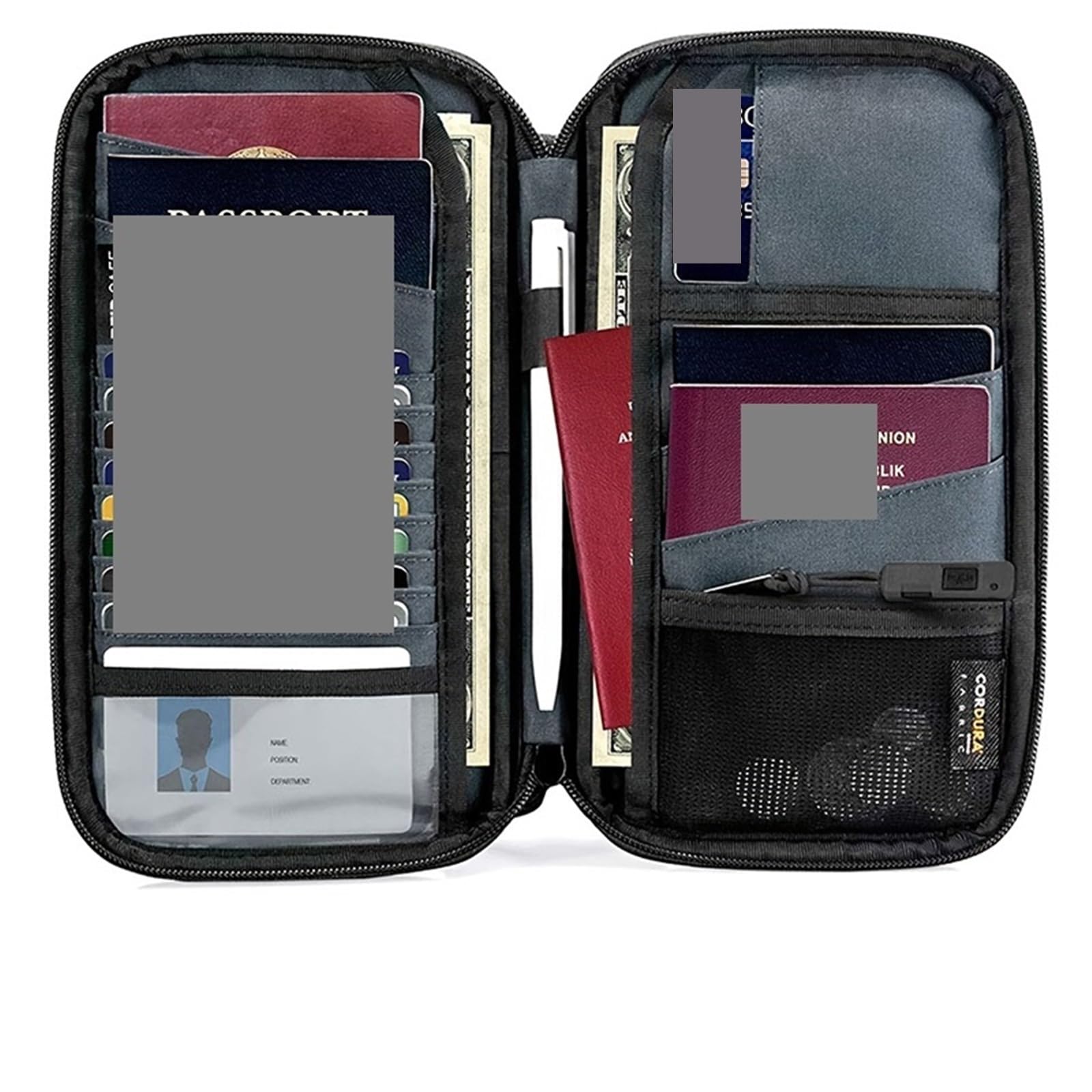 2 stücke Reise Brieftasche Familie Reisepass Zubehör Dokument Tasche Karteninhaber Kreative Wasserdichte Fall Veranstalter Für Ausweise(Grey)
