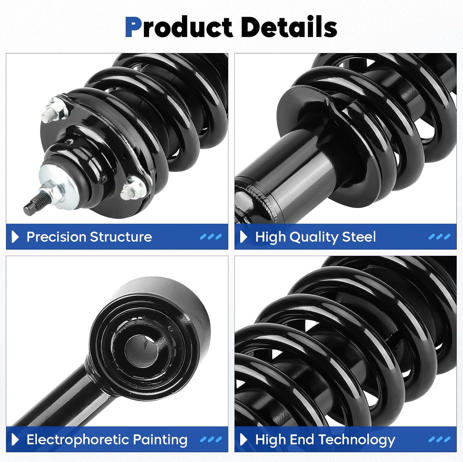 Front Complete Struts Assembly w/Coil Spring Shock Absorber Fit for 2003-2016 Toyota 4Runner, for 2007-2014 FJ Cruiser, for 2005-2015 Tacoma 4WD, Replace for 171371L 171371R, 2Pcs