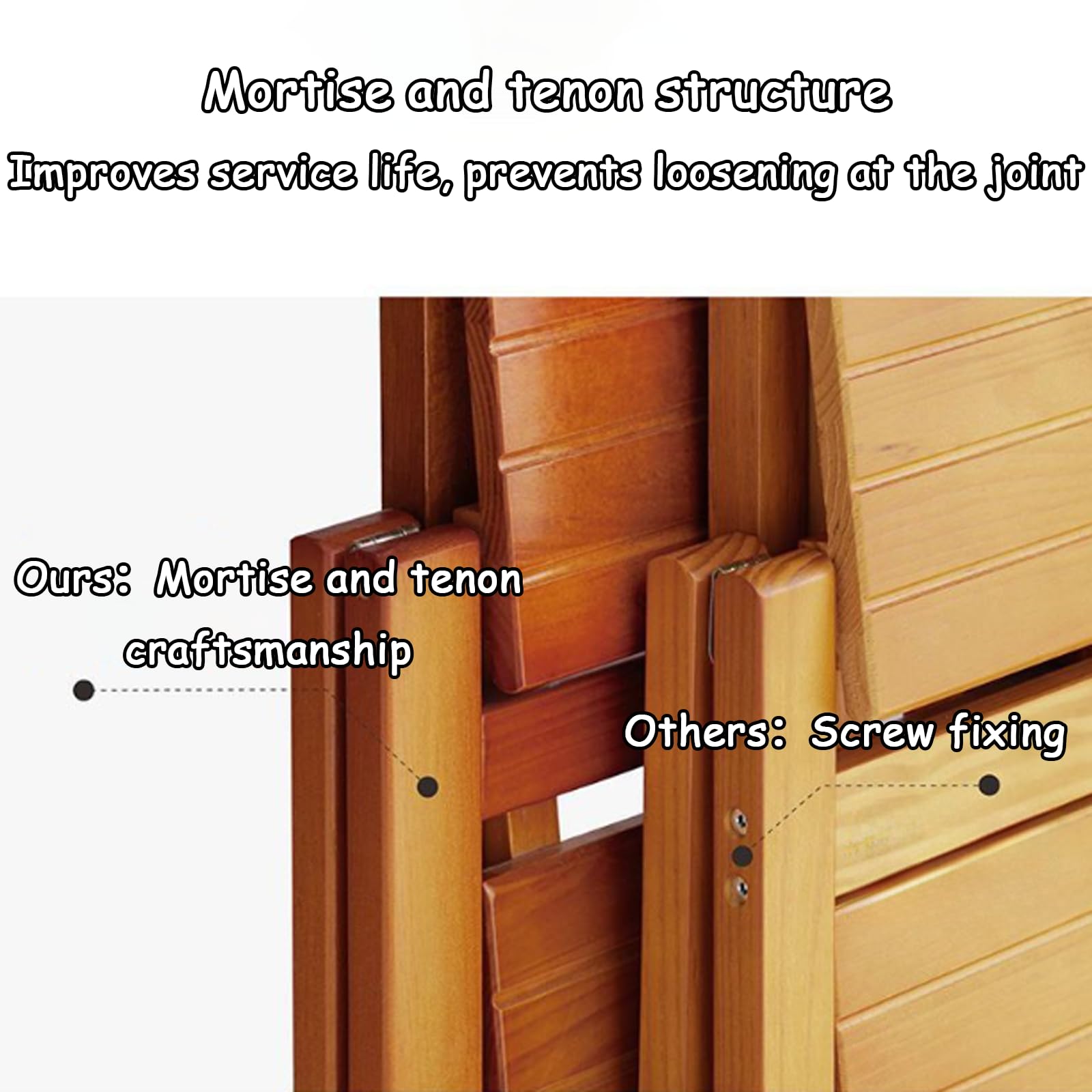 Sgabello Pieghevole con Scaletta a Tre Gradini, Sgabello Multifunzionale in Legno Massello, Scala da Arrampicata Portatile, Adatto per biblioteche, Uffici, Case, All'aperto Black