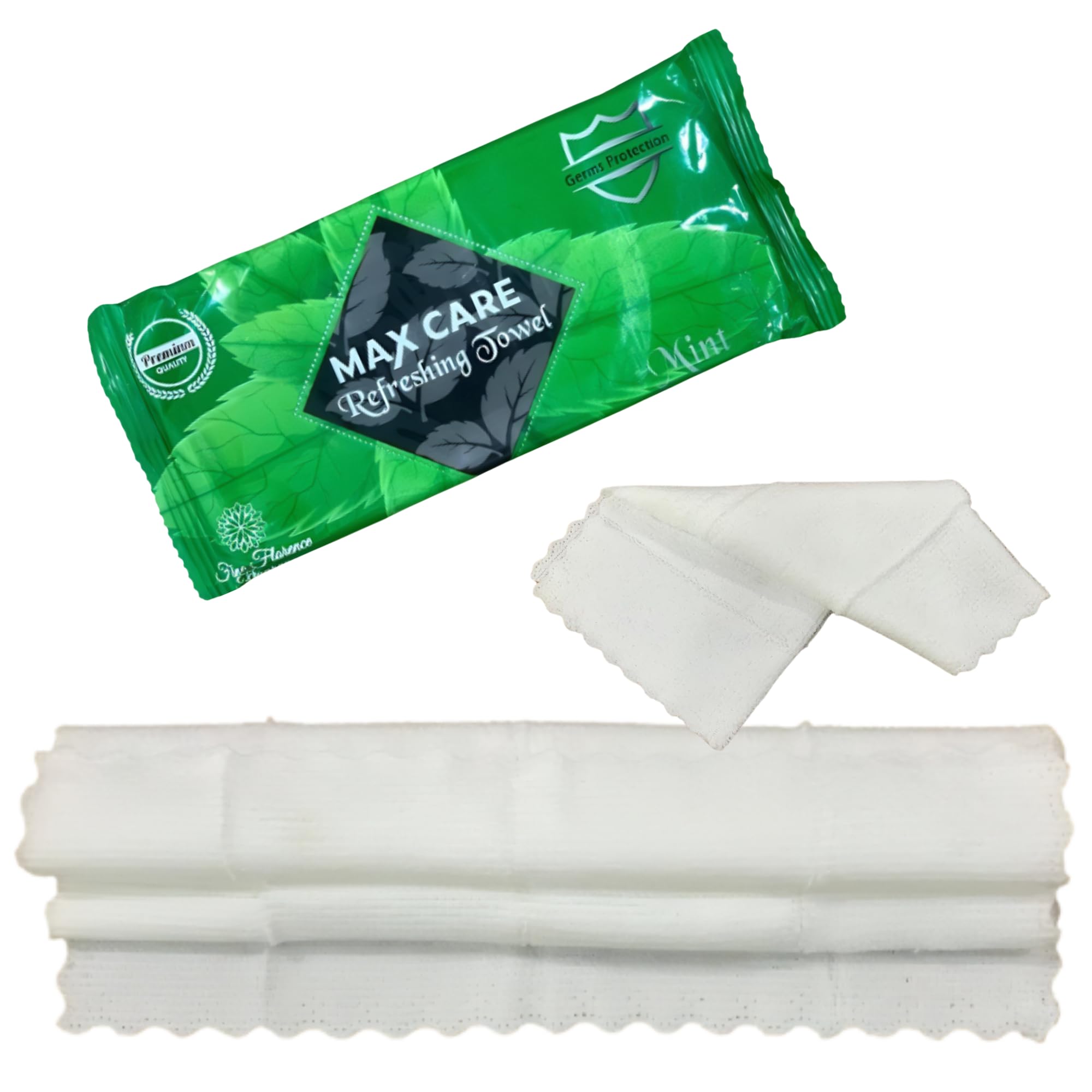 ORGANIC-COSMETIC Pack of 50 Mint Refreshing Wipes – Disposable, Cooling & Makeup Remover Wipes for Gym & Salon Use