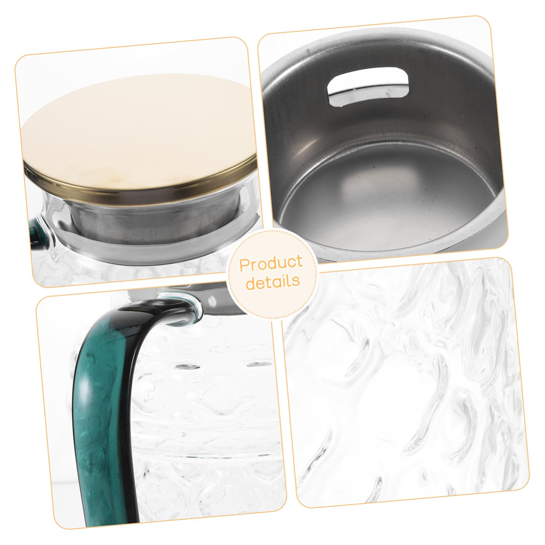 Mikinona Jarra de Vidrio para Agua Fría 1,7 Litros con Tapa y Asa, Vidrio Grueso Resistente, Diseño Antigoteo, Apta para Uso Doméstico y Fiestas, Accesorio Práctico para Servir Bebidas