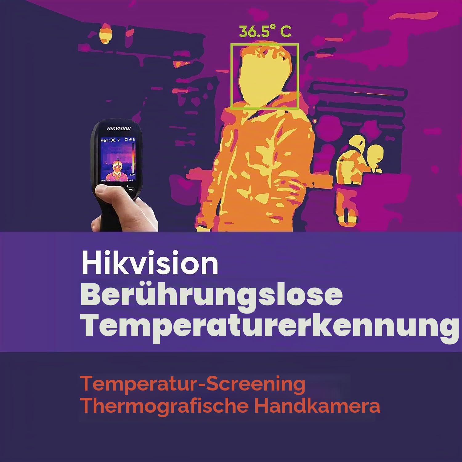 HIKVISION DS-2TP31B-3AUF Wärmebildkamera Profesionell, Körpertemperatur Messen 160x120 Pixel, Fiebermesser Fieberthermometer Stirn, Erwachsene, Kontaklos, Thermal Kamera Temperaturmessgerät Jäger