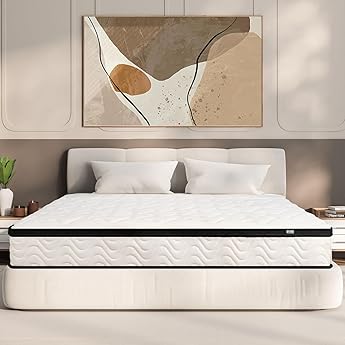 Full Size Mattress | 10 Inch Hybrid Mattresses Full in a Box | Medium Firm Memory Foam and Individual Pocket Springs | Fiberglass Free Bed Matress | Breathable | CertiPUR-US