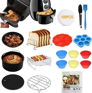 Heißluftfritteuse Zubehör, 8 Zoll 13 Stück Heißluftfritteuse Zubehör xxl für COSORI Princess Innsky GOWISE Philips und alle 4.7L,5.5L,6.2L,6.4L,7.3L,8L,Luftfritteusen