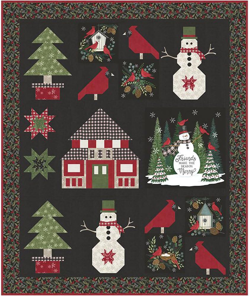 Deb Strain KIT56130 Steppdecken-Set für den Winter, Freunde des Waldes, Moda Fabrics