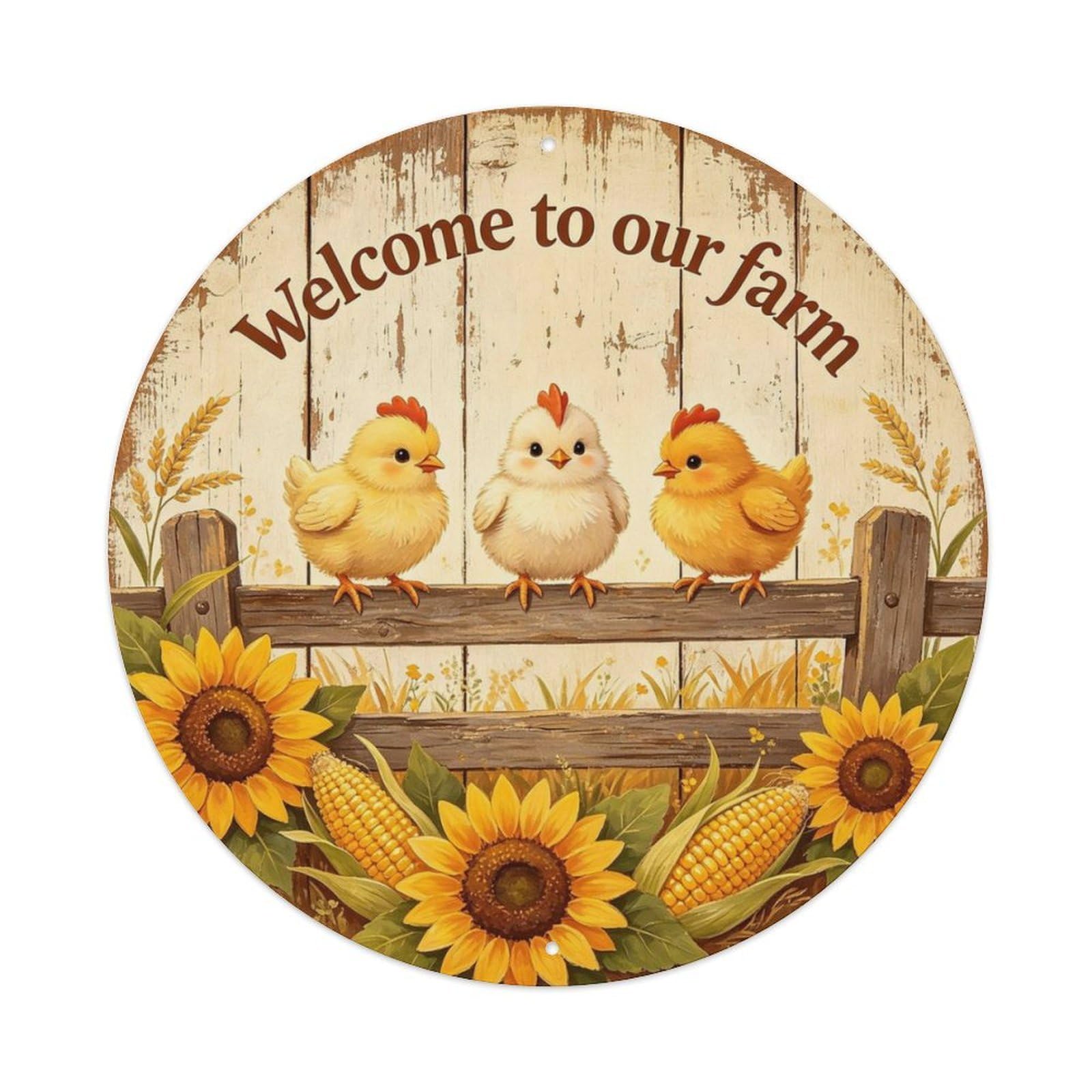 Welcome to Our Farm Metal Tin Sign Plaque