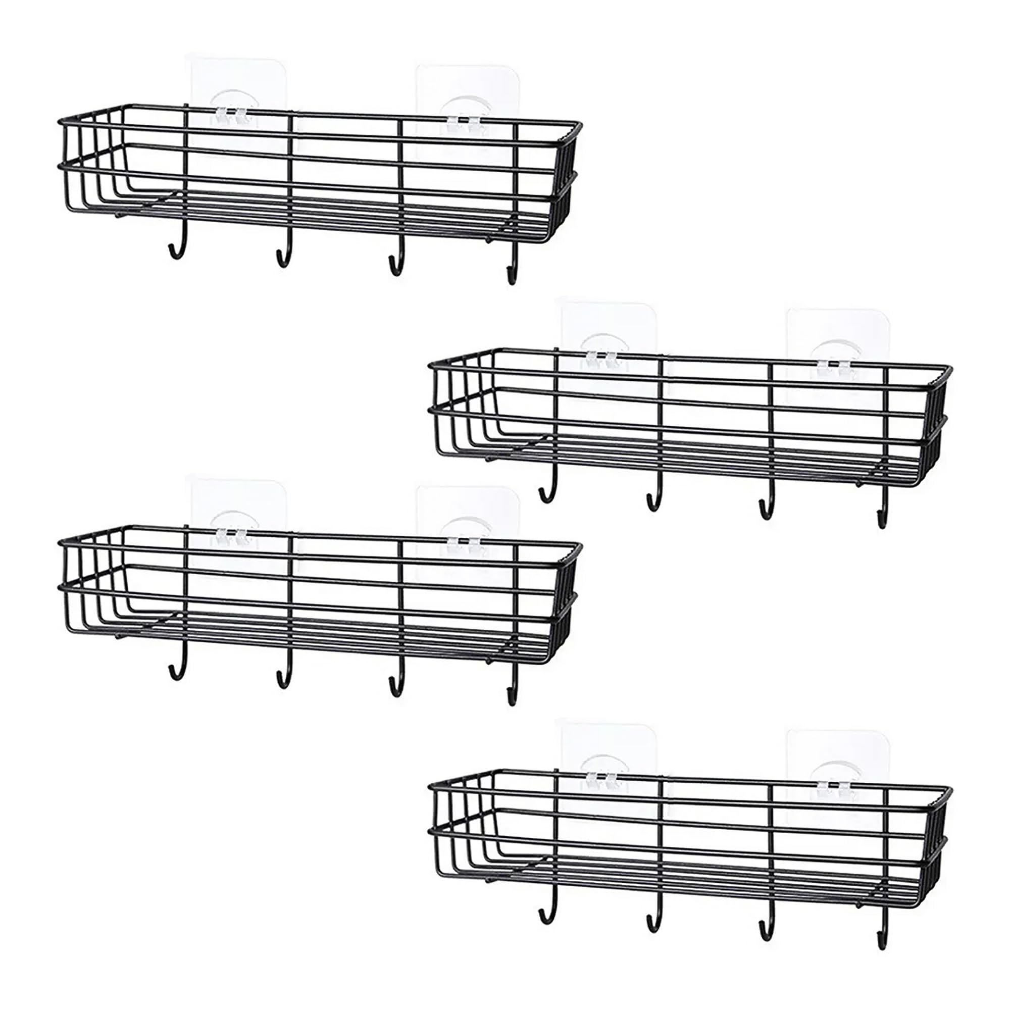 PENORA Wall Shelves Kitchen Bathroom Shelf Self-Adhesive Sticker Hook Multipurpose Wall Holder Bathroom Storage Rack Box Strong Shower Rack Shelf (4 Shelves, Black) (B0CSDN9Y6S) Amazon Price History, Amazon Price Tracker