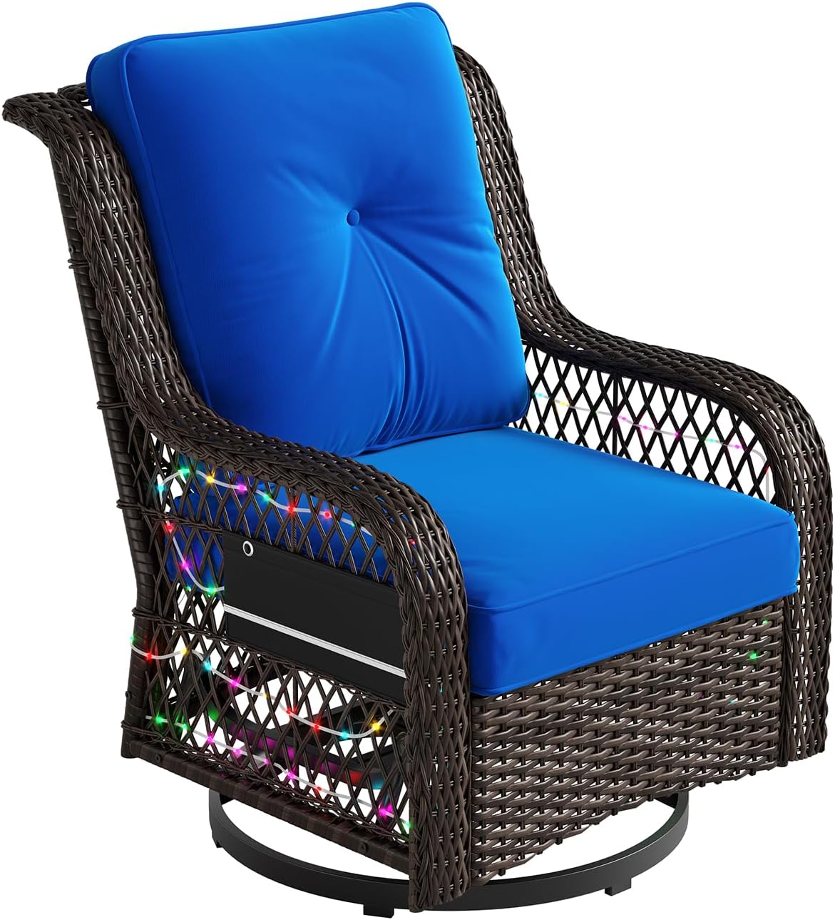 Bestier Outdoor Swivel Rocker Patio Chair demonstrating smooth glide and 360-degree rotation