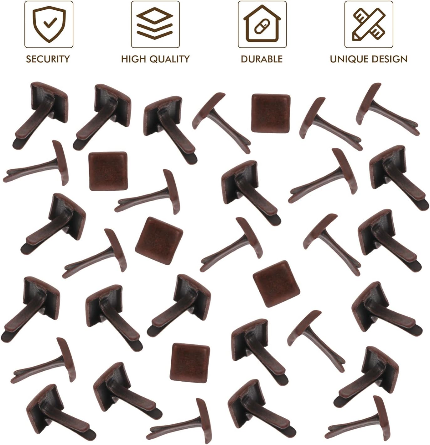 EXCEART 300pcs Paper Fasteners Brads Mini Round Metal Brads Two- Jaw Square Studs Square Stud Rivets for Scrapbooking Crafts DIY Projects