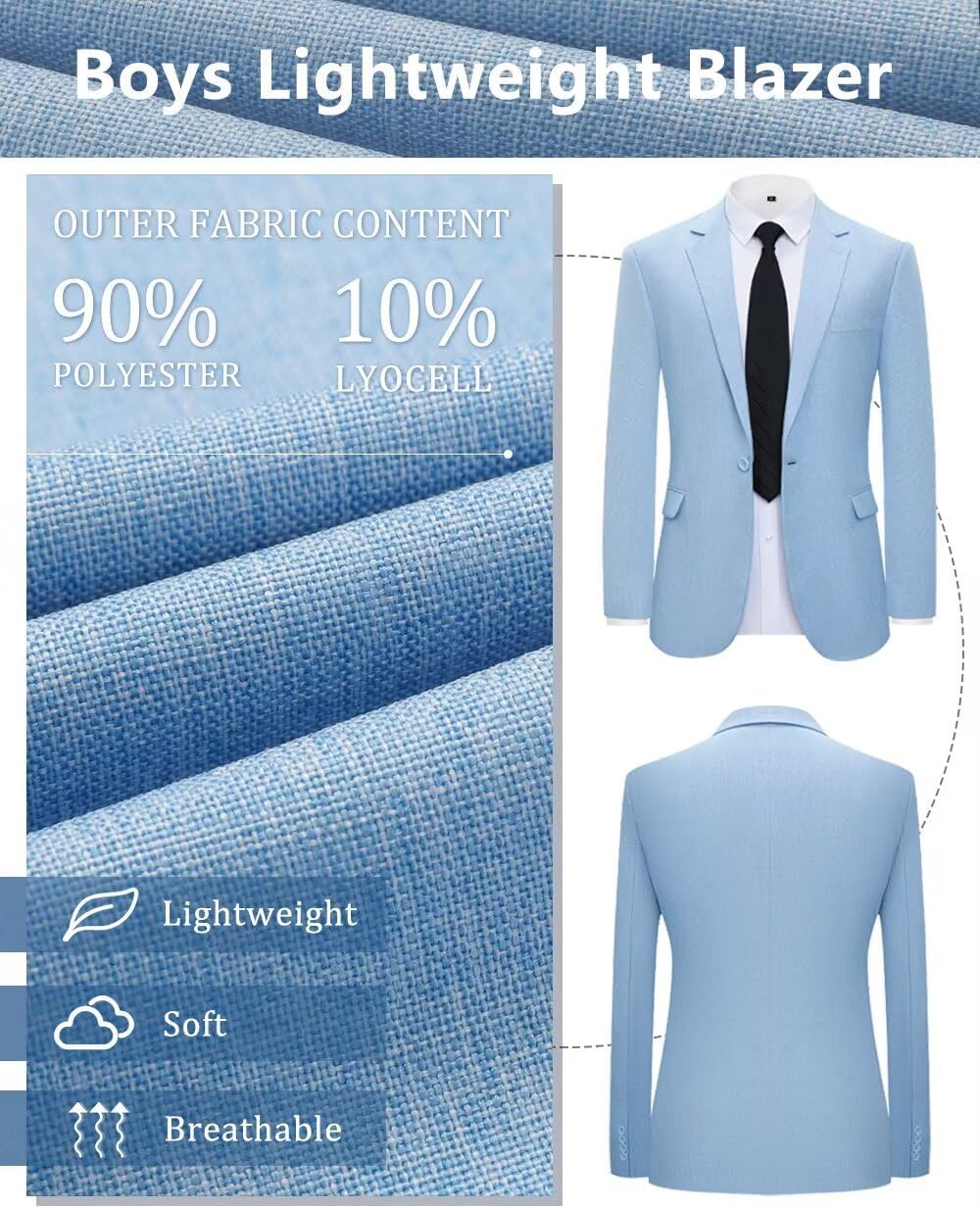 Boys Jacket Suit Blazer Slim Fit One Button Sport Coat for Kids Boy Blazers