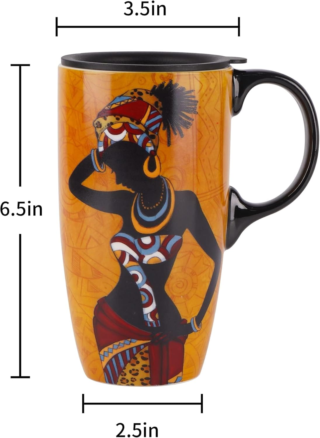 Ceramic Coffee Mug with Lid, 17oz Porcelain Tea & Latte Cup in Present Box, Novelty Design for Home & Office - Image 8