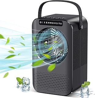Portable Air Conditioner, Mini Air Conditioner Fan with 2X Cool Mist, 600ML Evaporative Air Cooler with 3 Speeds & 7 Colors, Upgraded Personal Air Conditioner Misting Cooling Fan for Home Office