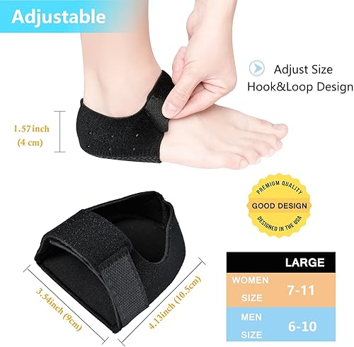 Miniatura 10 de Protectores de talón, copas de talón de gel para dolor de talón, soporte de cojín de talón, alivio para fascitis plantar, tendinitis de Aquiles,