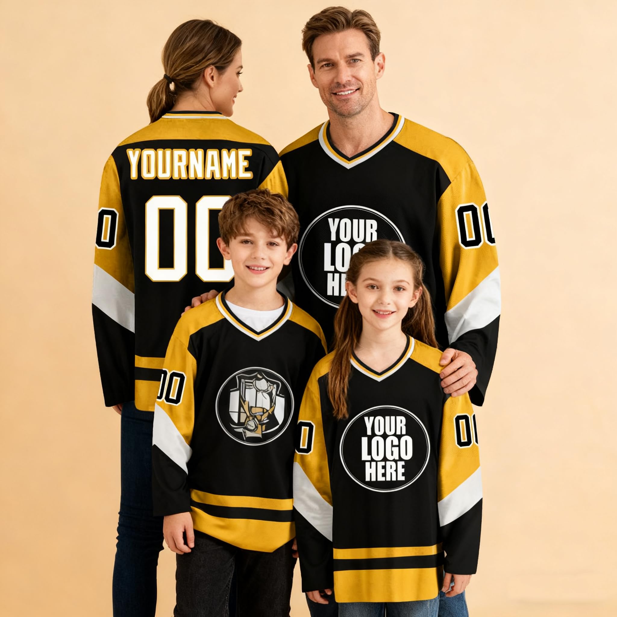 Maillot de Hockey personnalisé à Manches Longues avec numéro, nom et équipe pour Hommes, Femmes et Adolescents