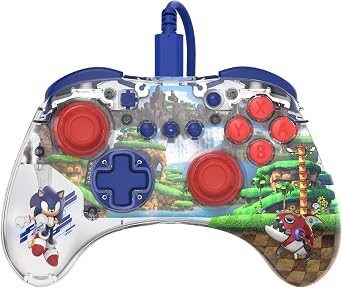 PDP REALMz Wired LED Light-up Pro Controller Sonic Green Hill Zone For Nintendo Switch & Nintendo Switch - OLED Model