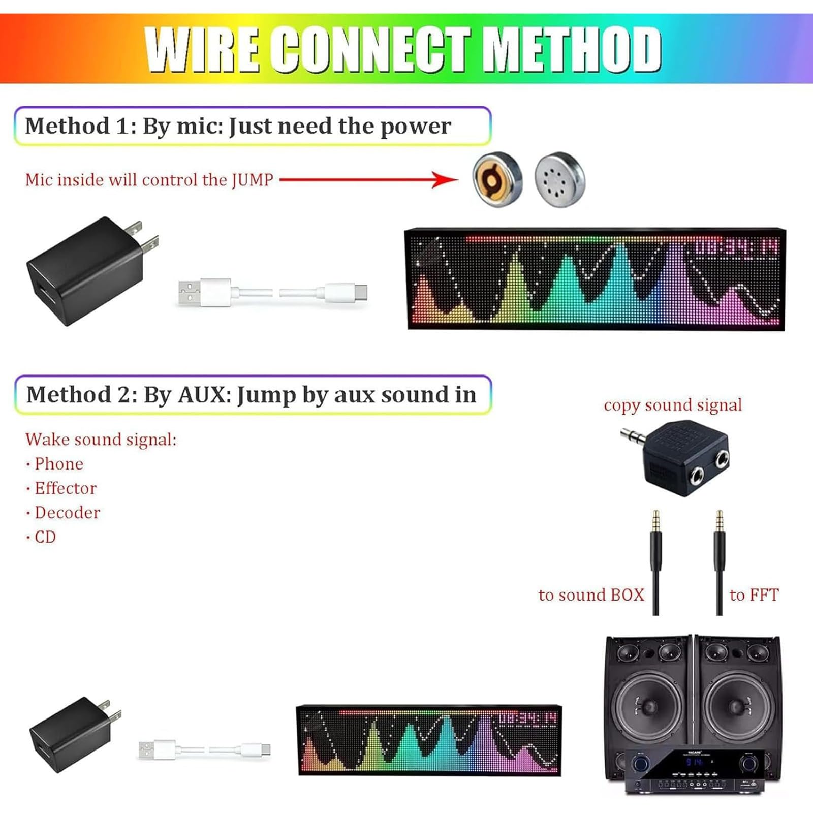 Analizzatore Musicale Personalizzato, Visualizzatore Di Spettro Musicale A Led 128x32 Con Sensore Vocale, 36 Stili E Display Rgb A 16 Colori, 4 Gamme Di Frequenza,Per Musicisti E Appassionati Di Audio
