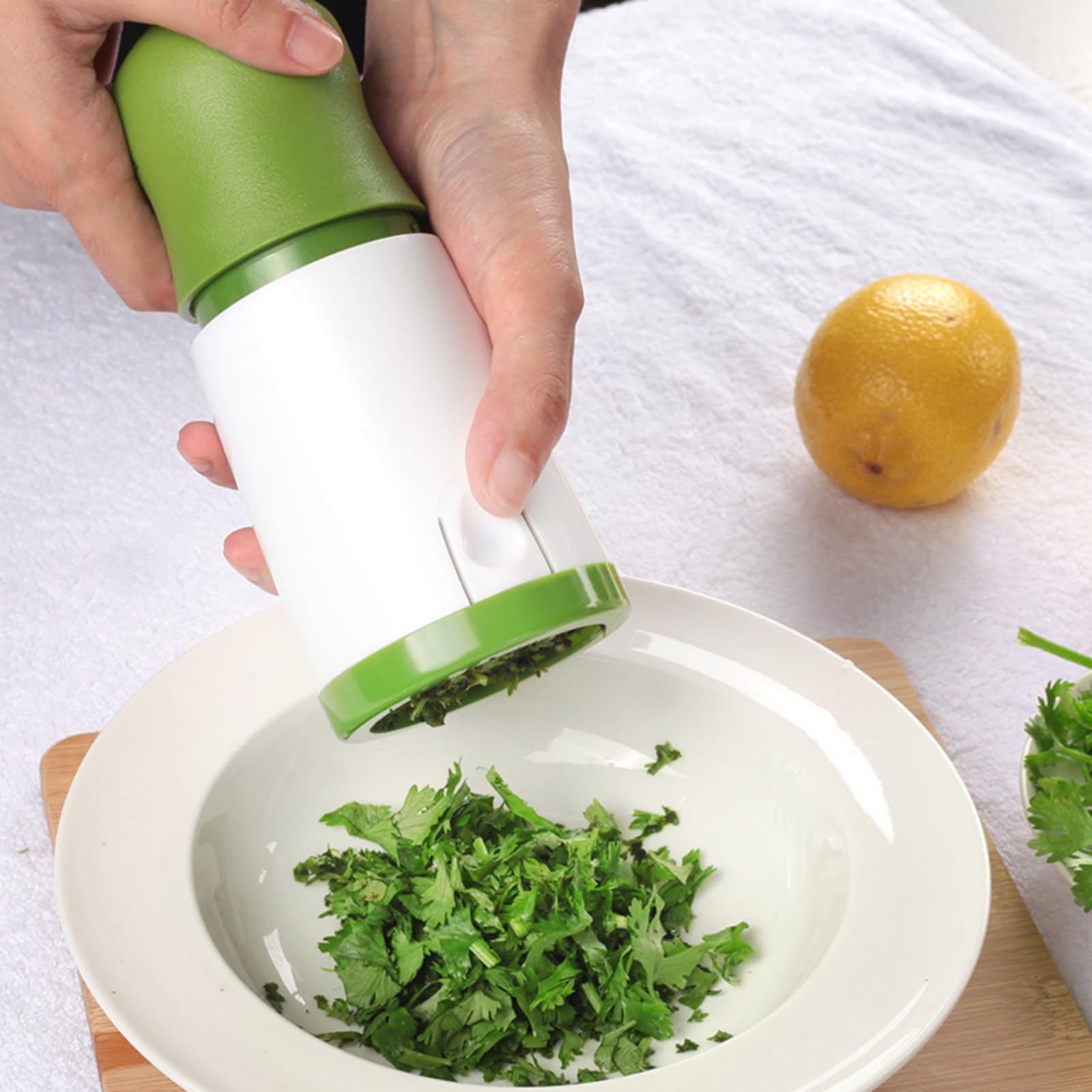 Herb Grinder and Multi-Functional Chopper - Premium Coriander Chopper, Rosemary Cutter, Cilantro Slicer, and Garlic Press - Versatile Kitchen Tool for Efficient Fruit and Vegetable Cutting